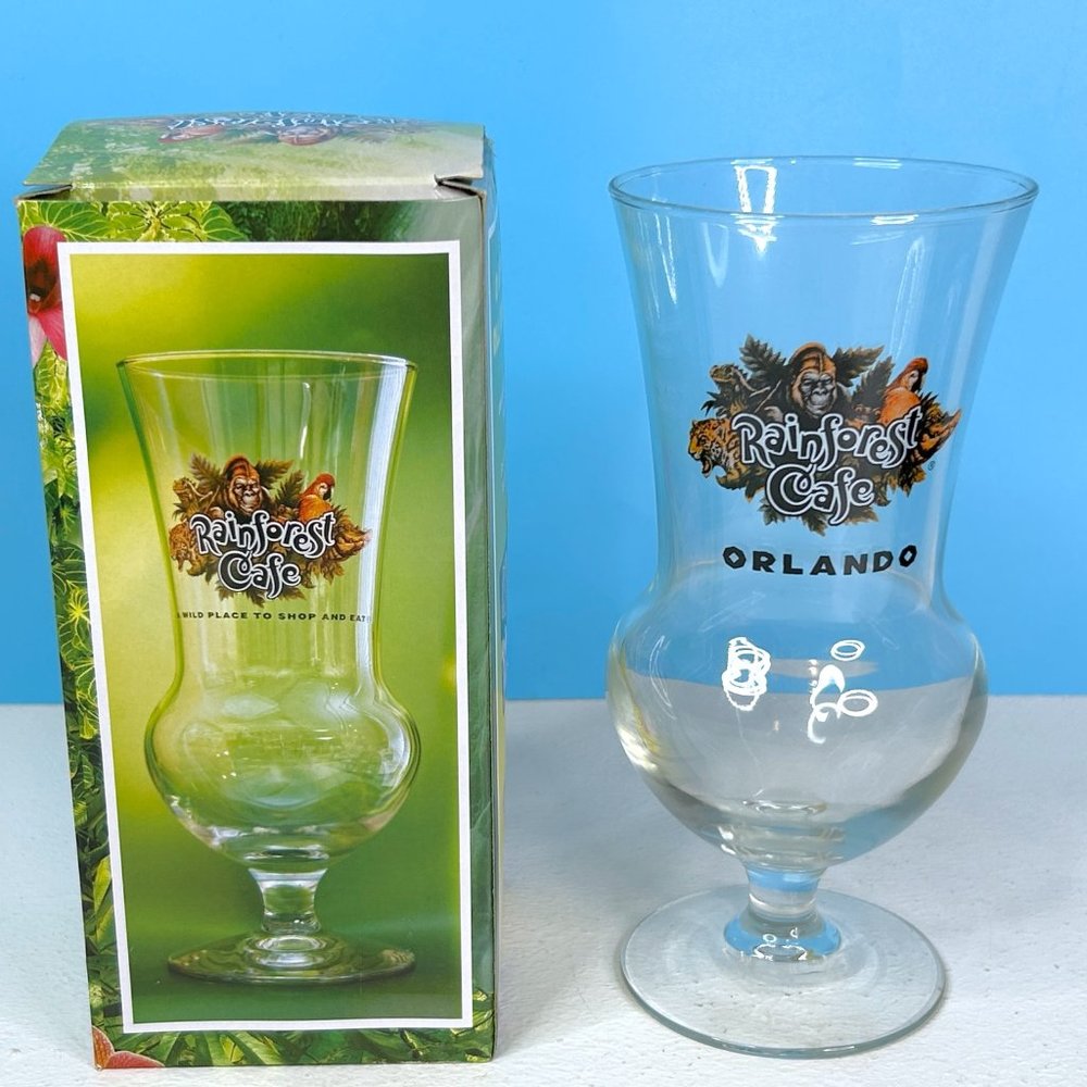 Rainforest Cafe Orlando Margarita Hurricane Cocktail Souvenir Glass